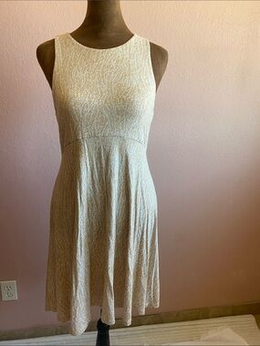 ATHLETA Cream Sleeveless Midi Dress